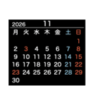 2026【月曜始まり】カレンダー（白・黒）（個別スタンプ：23）