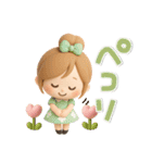 キュート♡おだんごガール・夏【3D】（個別スタンプ：6）