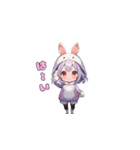 うさみみ可愛いガール（個別スタンプ：2）