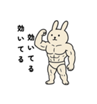 マッスル白うさぎ (筋肉を愛する界隈向け)（個別スタンプ：8）