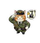 【敬礼猫②】（個別スタンプ：1）