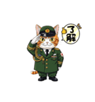 【敬礼猫②】（個別スタンプ：2）