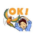 PANAと鳥(善ちゃん)の日常（個別スタンプ：1）