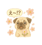 花といっしょに わんこスタンプ（個別スタンプ：16）