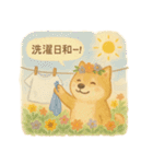 花といっしょに わんこスタンプ（個別スタンプ：23）