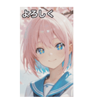 smiling, beautiful girl（個別スタンプ：22）