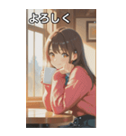 Smiling knit beautiful girl（個別スタンプ：21）