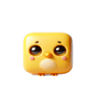 ブロックひよこ 絵文字スタンプ（個別スタンプ：9）