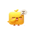 ブロックひよこ 絵文字スタンプ（個別スタンプ：24）