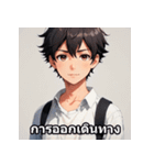 元気な男の子のタイ語スタンプ（個別スタンプ：37）