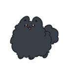 様子のおかしい黒ポメ（個別スタンプ：22）