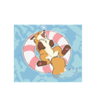うごくきつね（夏っぽい）（個別スタンプ：10）