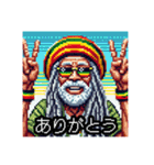 ジャマイカドレッドラスタマン8bitゲーム風（個別スタンプ：22）