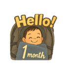 1ヶ月のかわいい男の子（個別スタンプ：1）