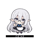 VTuberヤコちゃんSDポーズ集～黒帯字幕版～（個別スタンプ：15）