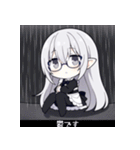 VTuberヤコちゃんSDポーズ集～黒帯字幕版～（個別スタンプ：35）
