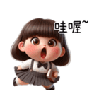 礼儀学生制服の女の子(改版)（個別スタンプ：36）