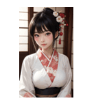唯美着物の女の子写真2（個別スタンプ：11）
