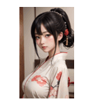 唯美着物の女の子写真2（個別スタンプ：35）
