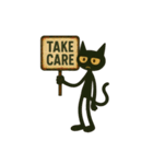 黒猫×看板で伝える英語スタンプ（個別スタンプ：10）