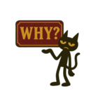 黒猫×看板で伝える英語スタンプ（個別スタンプ：25）