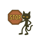 黒猫×看板で伝える英語スタンプ（個別スタンプ：32）
