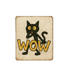 けだる黒猫の英語看板＆ポスタースタンプ（個別スタンプ：6）