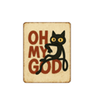 けだる黒猫の英語看板＆ポスタースタンプ（個別スタンプ：7）