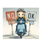 バイクおで娘の日常（個別スタンプ：3）
