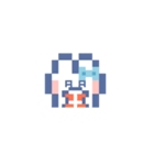 お顔うしゃぎ！！4 水色（個別スタンプ：27）