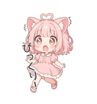 猫耳ワンピースピンクの女の子（個別スタンプ：25）
