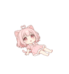 猫耳ワンピースピンクの女の子（個別スタンプ：33）