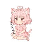 猫耳ワンピースピンクの女の子2（個別スタンプ：2）