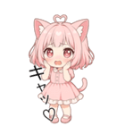 猫耳ワンピースピンクの女の子2（個別スタンプ：6）
