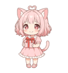 猫耳ワンピースピンクの女の子2（個別スタンプ：13）