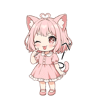 猫耳ワンピースピンクの女の子2（個別スタンプ：21）