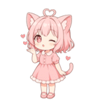 猫耳ワンピースピンクの女の子2（個別スタンプ：38）