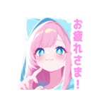ラブリーパーカーの女の子スタンプ（個別スタンプ：5）
