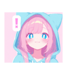 ラブリーパーカーの女の子スタンプ（個別スタンプ：14）