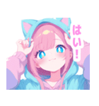 ラブリーパーカーの女の子スタンプ（個別スタンプ：23）