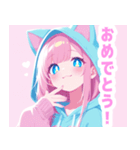 ラブリーパーカーの女の子スタンプ（個別スタンプ：33）