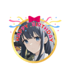 AI美少女・誕生日おめでとう☆ありがとう（個別スタンプ：9）