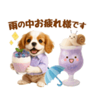 大人可愛いキャバリアで梅雨の気づかい敬語（個別スタンプ：7）