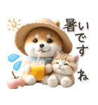 初夏♡ほんわか豆柴とネコ（個別スタンプ：4）