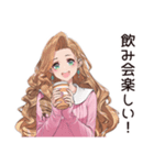 飲み女子のワイワイ集合（個別スタンプ：21）