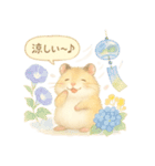 ふんわりハムスターと季節の花（個別スタンプ：12）
