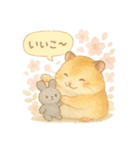 ふんわりハムスターと季節の花（個別スタンプ：28）