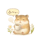 ふんわりハムスターと季節の花（個別スタンプ：34）