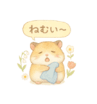 ふんわりハムスターと季節の花（個別スタンプ：35）