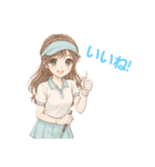 ゴルフ女子のバーディーちゃん（個別スタンプ：1）
